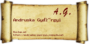 Andruska Györgyi névjegykártya